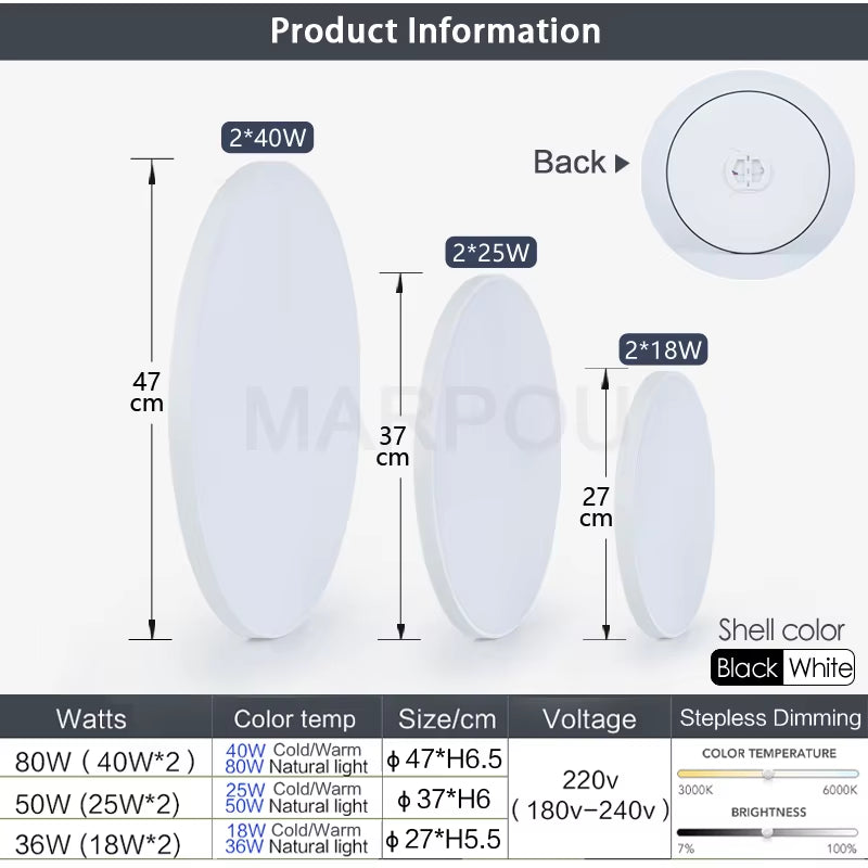 Smart Ceiling Lamp Led Lamp for Bedroom Ceiling Lights with Remote Control Dimmable Led Lights for Room Living Room