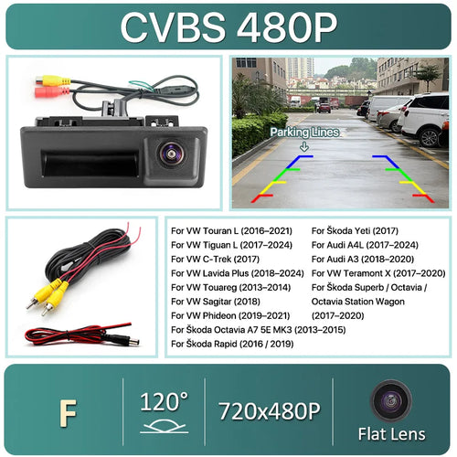 170° 1080P AHD Car Rear View Camera for Audi A3 A4 B8 B9 A4L VW Tiguan Touran L Touareg Skoda Octavia A7 Rapid Yeti