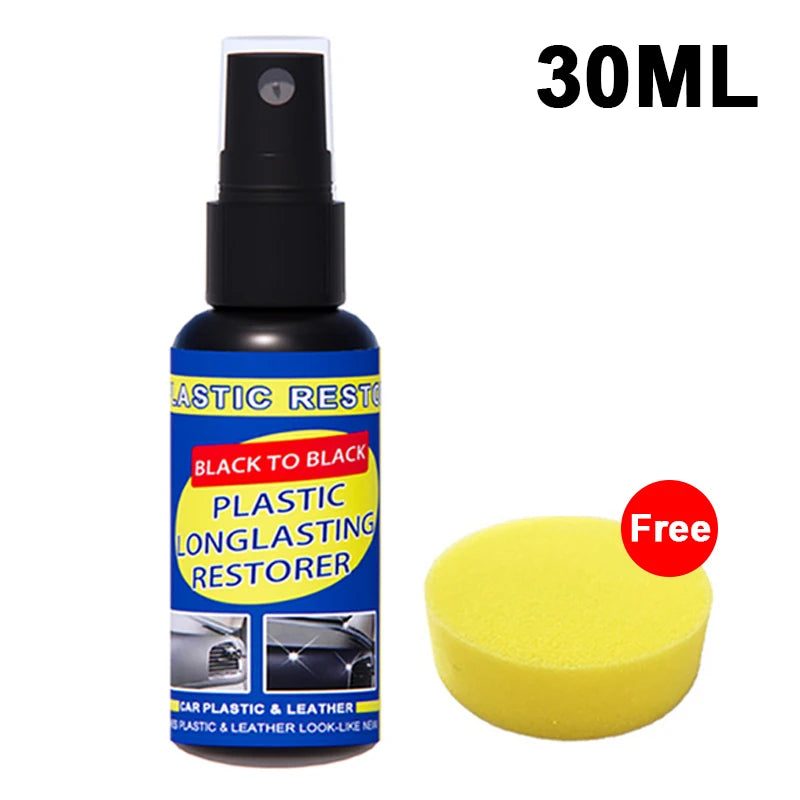 Plastic Restorer Revitalizer Plastic Leather Renovator Longlasting Coating for Car Rubbers Refurbish Clean Gloss Black Shine