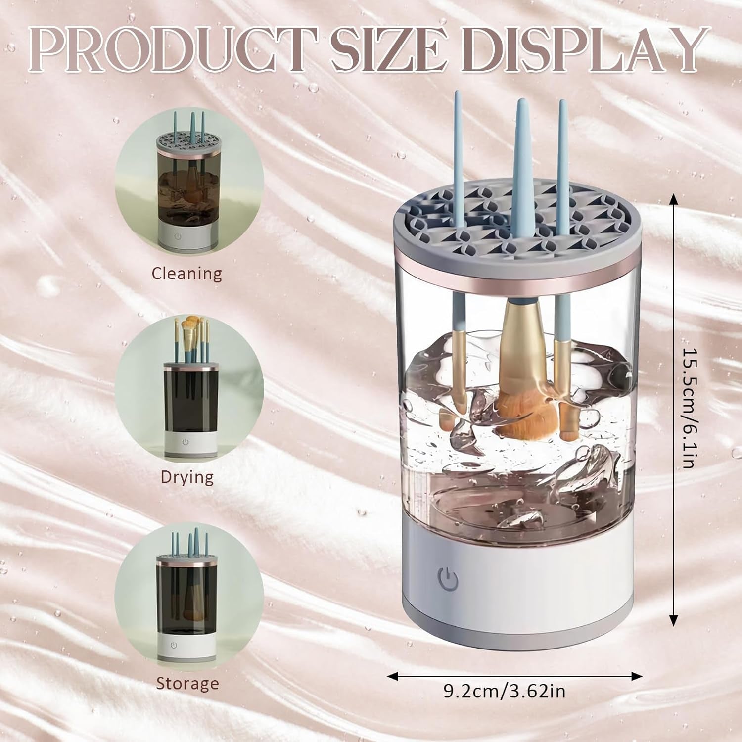 Limpiador De Brochas Limpia Brochas Maquillaje Electrico Limpiador De Brochas De Maquillaje Electrico Limpiador Automático De Brochas De Maquillaje Brochas Limpias Y Refrescantes Sin Esfuerzo