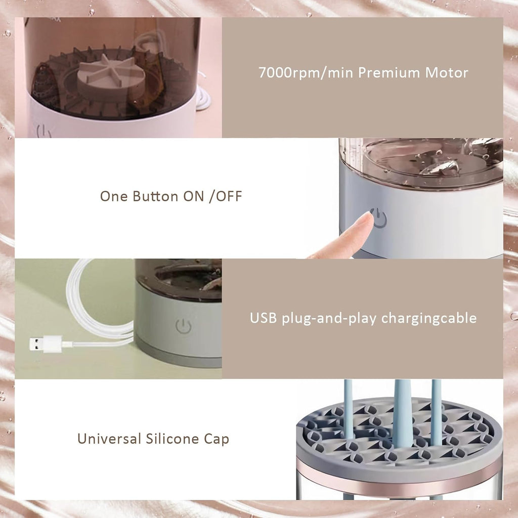 Limpiador De Brochas Limpia Brochas Maquillaje Electrico Limpiador De Brochas De Maquillaje Electrico Limpiador Automático De Brochas De Maquillaje Brochas Limpias Y Refrescantes Sin Esfuerzo