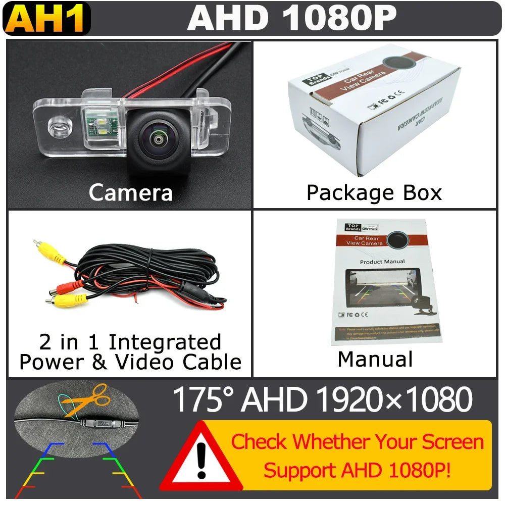 170Degree AHD 1920X1080P Rear View Camera for Audi A3/S3 8P A4/S4 A5/S5 A8/S8 A6 C6 RS6 Q7 2001-2011 Bracket License Plate Light