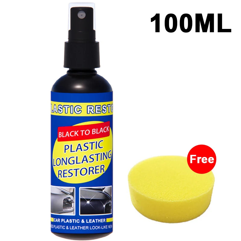 Plastic Restorer Revitalizer Plastic Leather Renovator Longlasting Coating for Car Rubbers Refurbish Clean Gloss Black Shine
