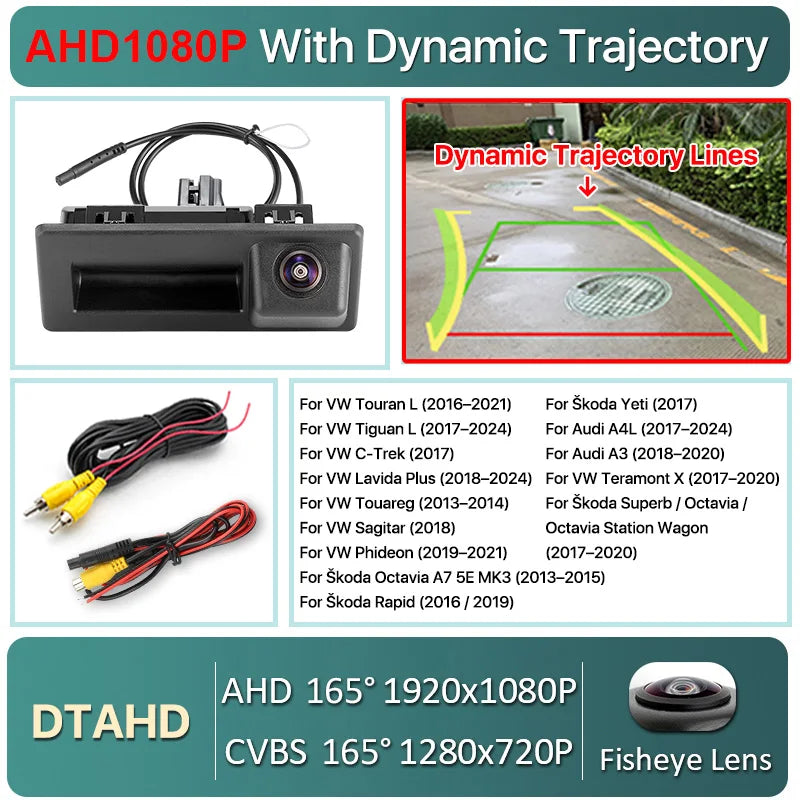 170° 1080P AHD Car Rear View Camera for Audi A3 A4 B8 B9 A4L VW Tiguan Touran L Touareg Skoda Octavia A7 Rapid Yeti