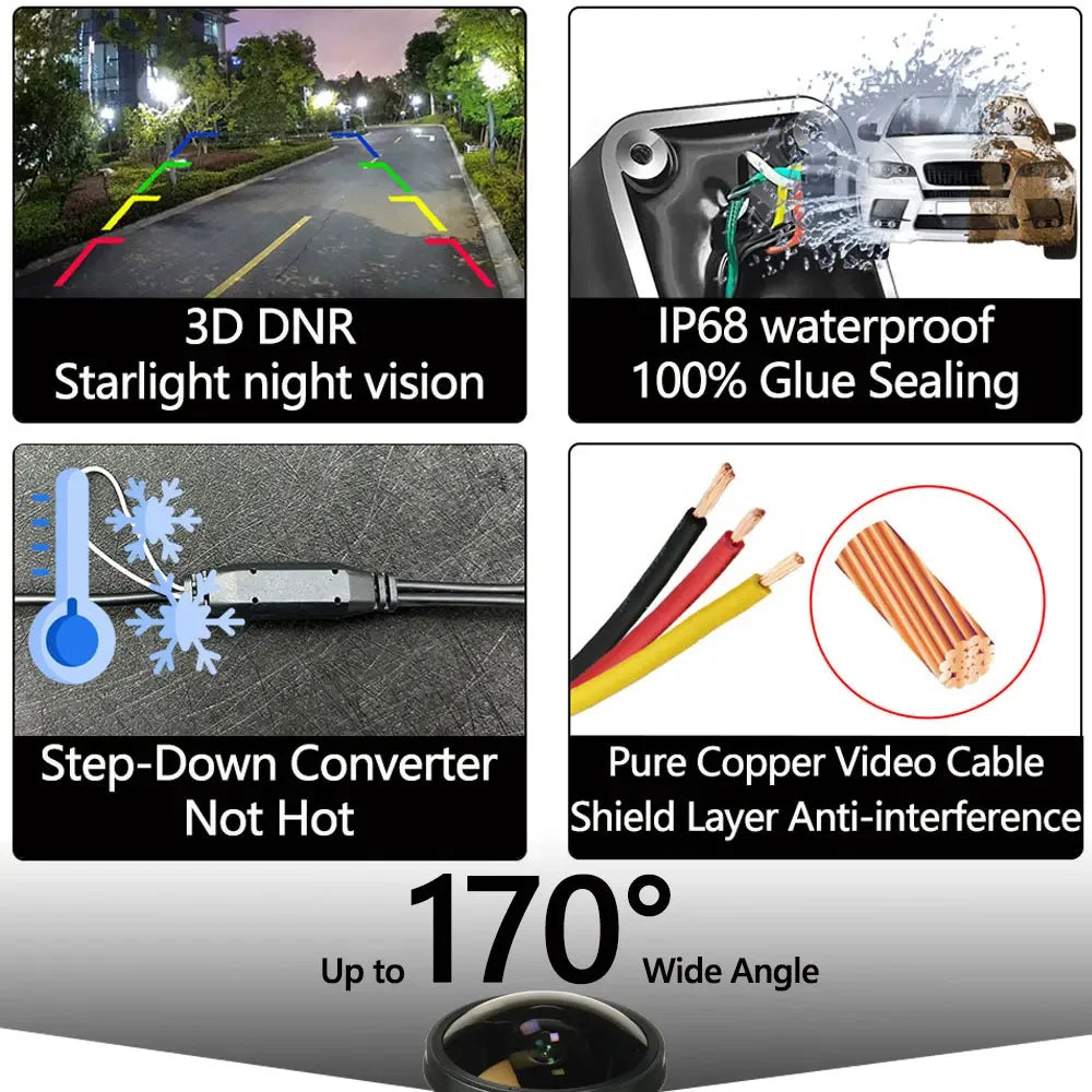 170Degree AHD 1920X1080P Rear View Camera for Audi A3/S3 8P A4/S4 A5/S5 A8/S8 A6 C6 RS6 Q7 2001-2011 Bracket License Plate Light