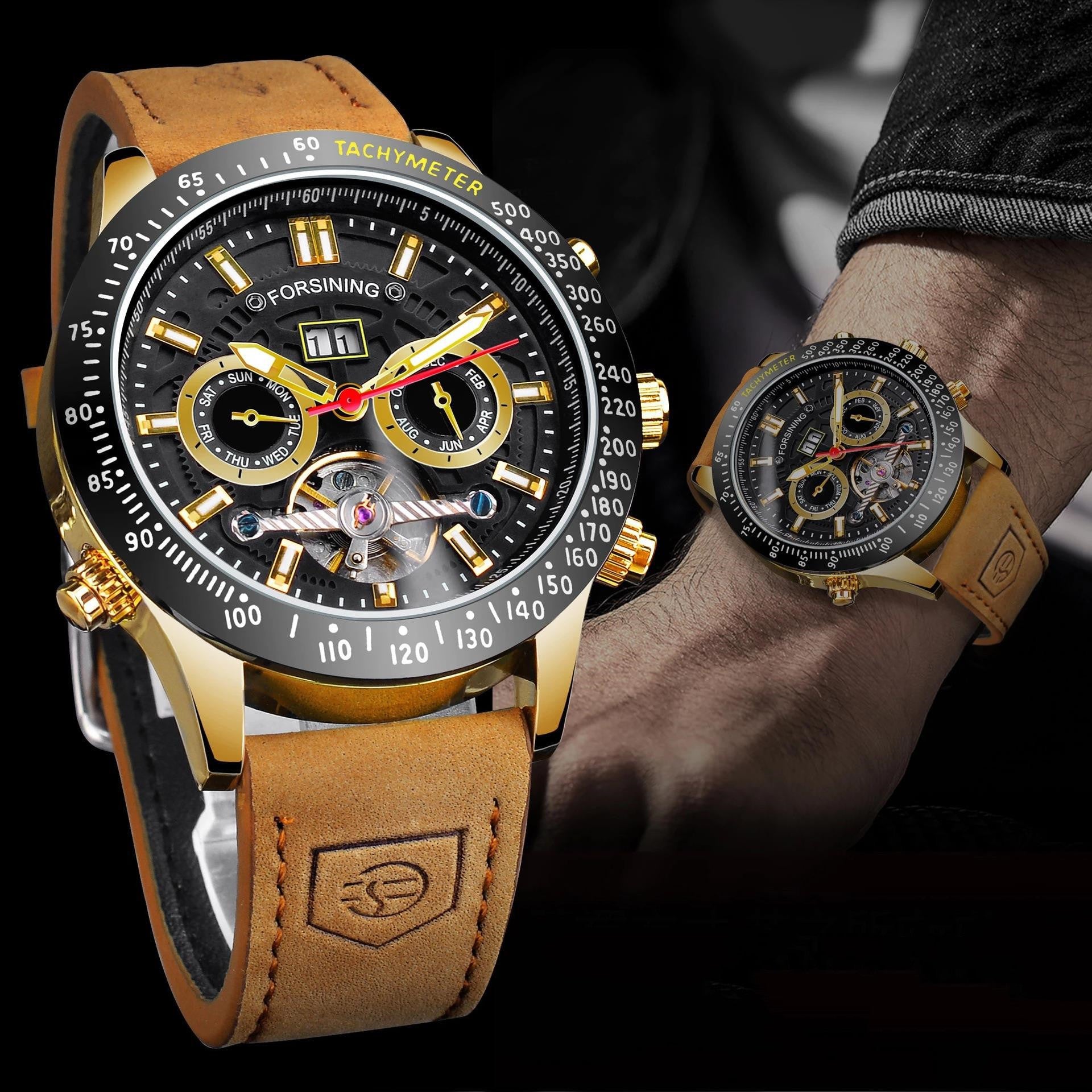 Men'S Stylish and Versatile Automatic Mechanical Watch Waterproof