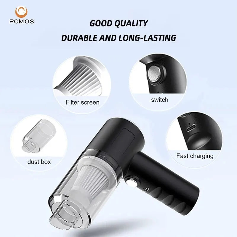 1PC Wireless Vacuum Cleaner Dual Use for Home and Car High Power Powerful Vacuum Cleaner Black