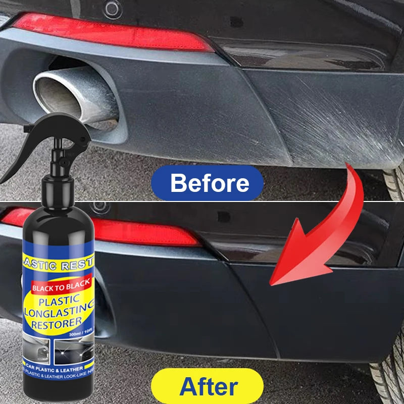 Plastic Restorer Revitalizer Plastic Leather Renovator Longlasting Coating for Car Rubbers Refurbish Clean Gloss Black Shine