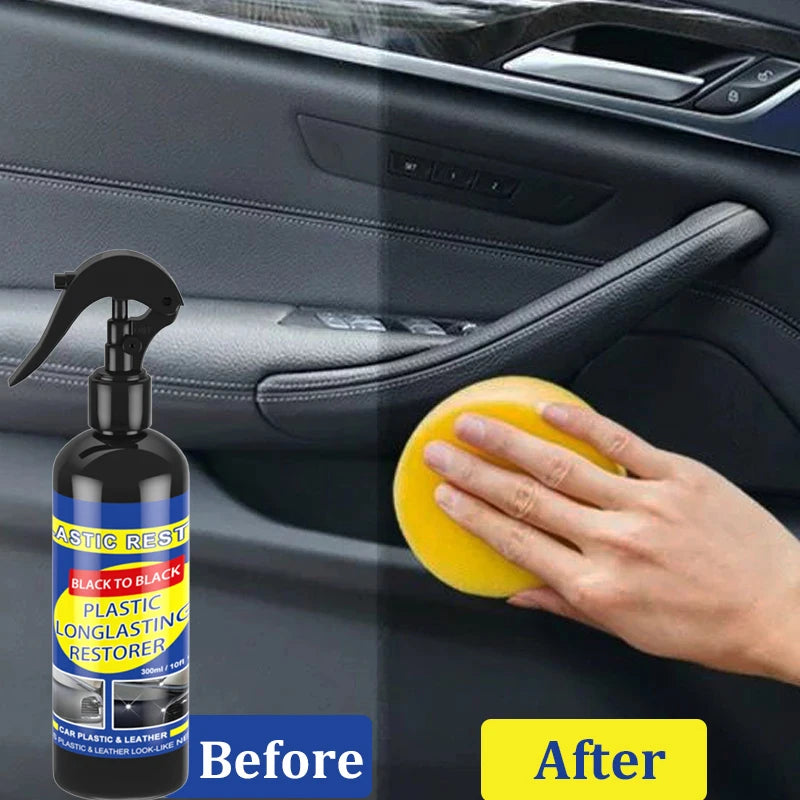 Plastic Restorer Revitalizer Plastic Leather Renovator Longlasting Coating for Car Rubbers Refurbish Clean Gloss Black Shine