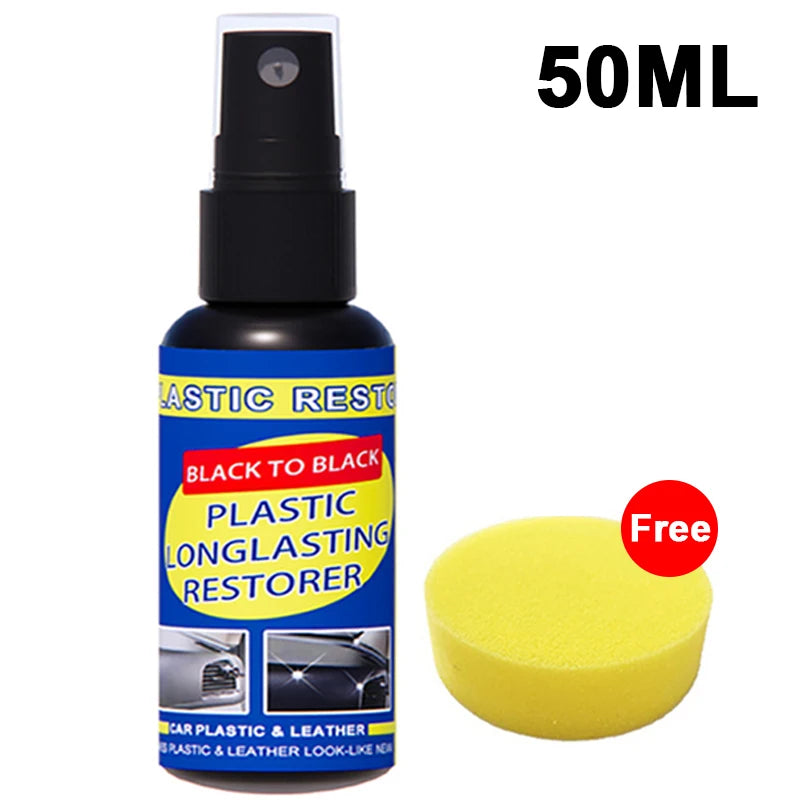 Plastic Restorer Revitalizer Plastic Leather Renovator Longlasting Coating for Car Rubbers Refurbish Clean Gloss Black Shine