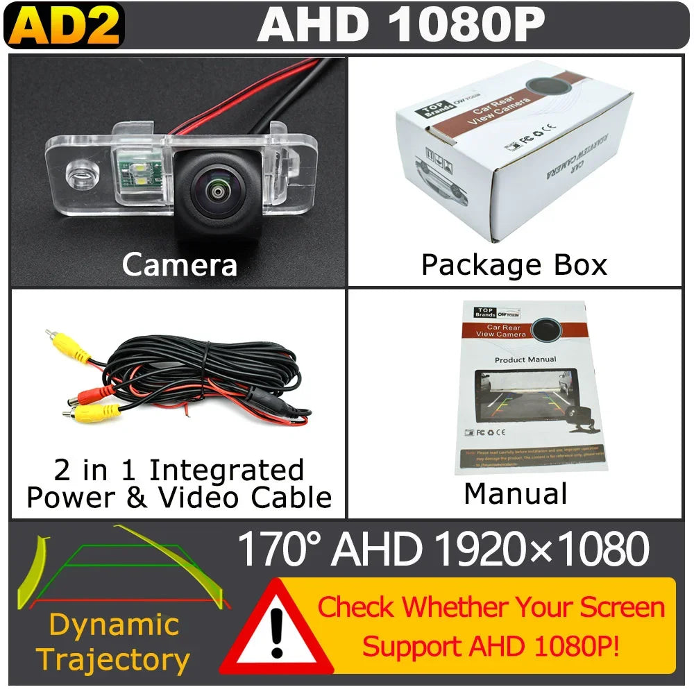170Degree AHD 1920X1080P Rear View Camera for Audi A3/S3 8P A4/S4 A5/S5 A8/S8 A6 C6 RS6 Q7 2001-2011 Bracket License Plate Light