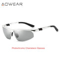 Photochromic Sunglasses Men Polarized Day Night Driving Glasses High Quality Aluminium Rimless Chameleon Eyewear Gafas