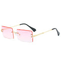 Traveling Style Mountaineering Sunglasses for Men Women UV400 Shades Rectangle Rimless Eyeglasses Gradient Colors Eyewear