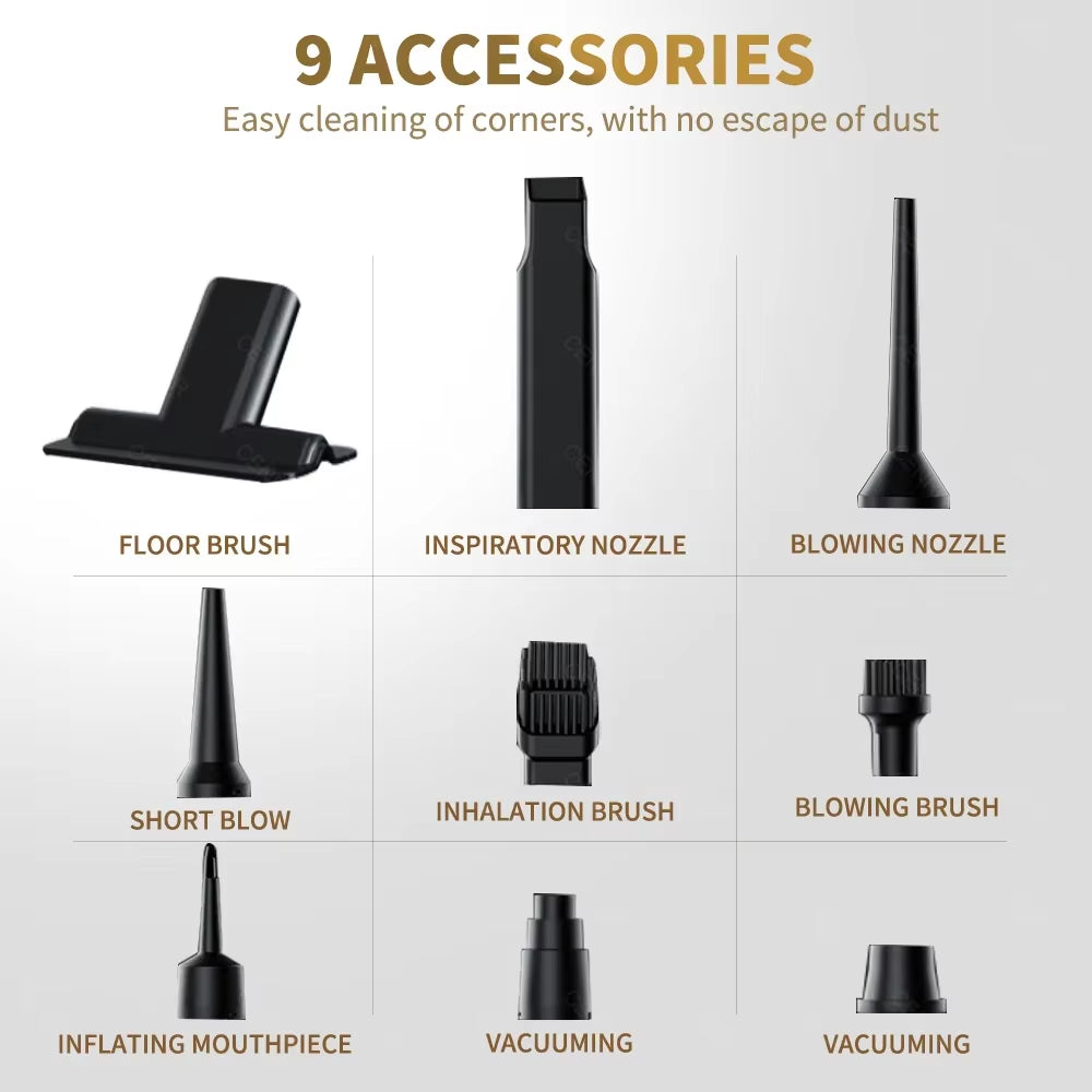 360000PA Mini Car Vacuum Cleaner Powerful Wireless Cordless Car Cleaner Handheld Portable Vacuum Cleaner Cleaning Machine