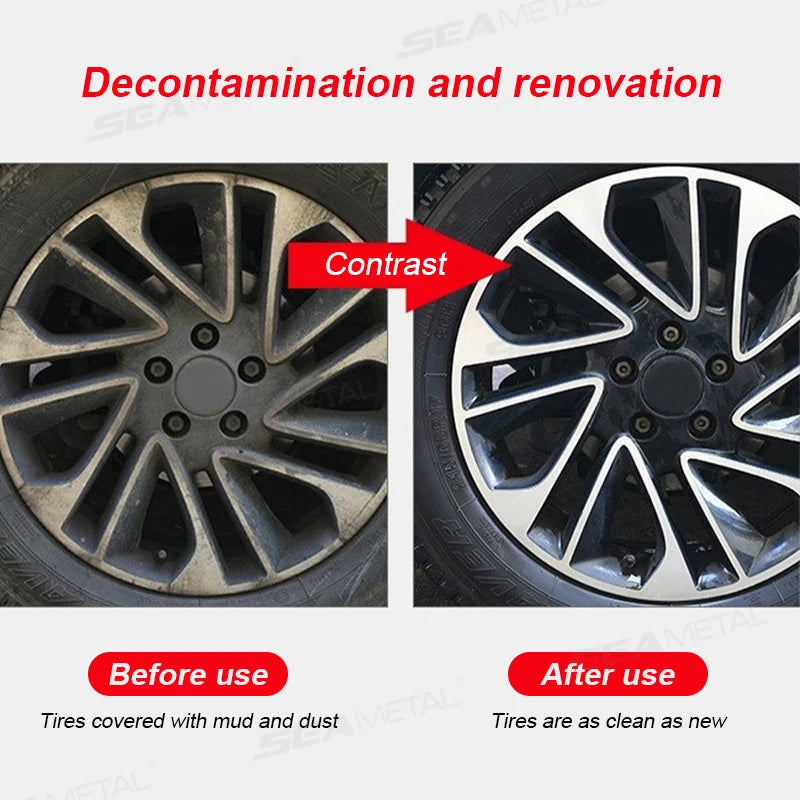 Microfiber Car Wheel Wash Towel Brush Double-Sided Long Belt Cleaning Towel Coral Plush Wheel Pull Belt Brush Car Care