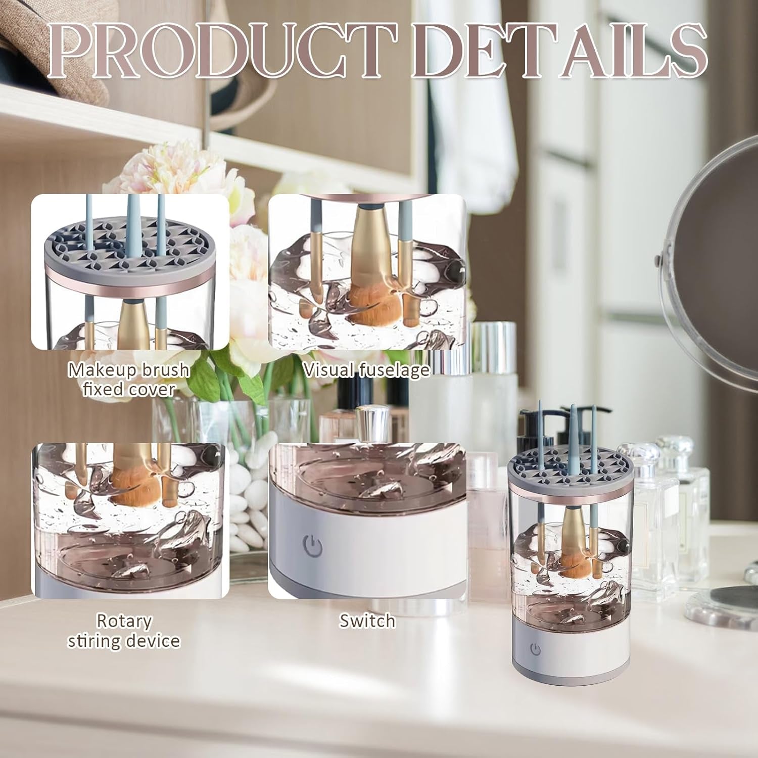 Limpiador De Brochas Limpia Brochas Maquillaje Electrico Limpiador De Brochas De Maquillaje Electrico Limpiador Automático De Brochas De Maquillaje Brochas Limpias Y Refrescantes Sin Esfuerzo