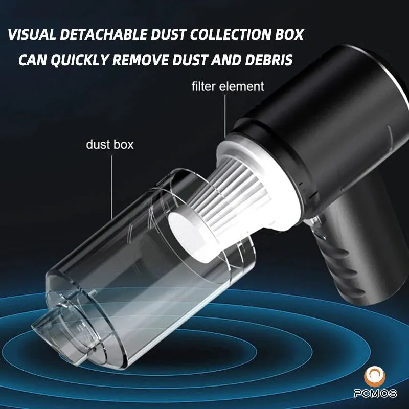 1PC Wireless Vacuum Cleaner Dual Use for Home and Car High Power Powerful Vacuum Cleaner Black